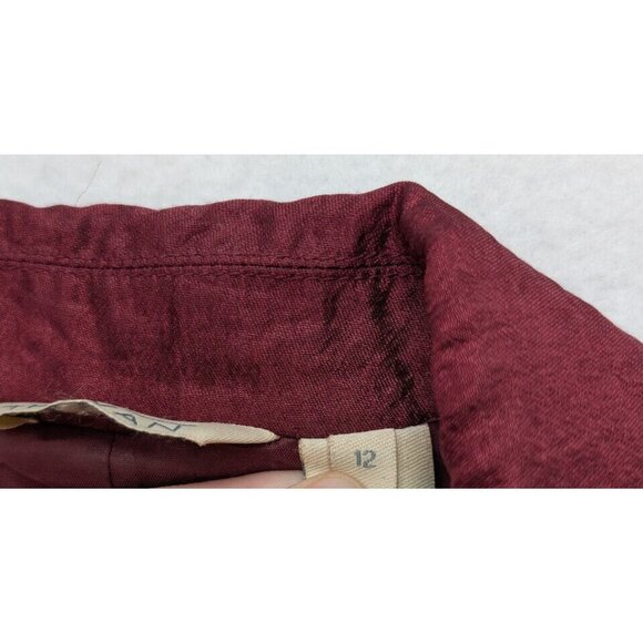 Trevan Women's Blazer Jacket Size 12 Maroon Red Crinkle Texutred Evening - Picture 5 of 16